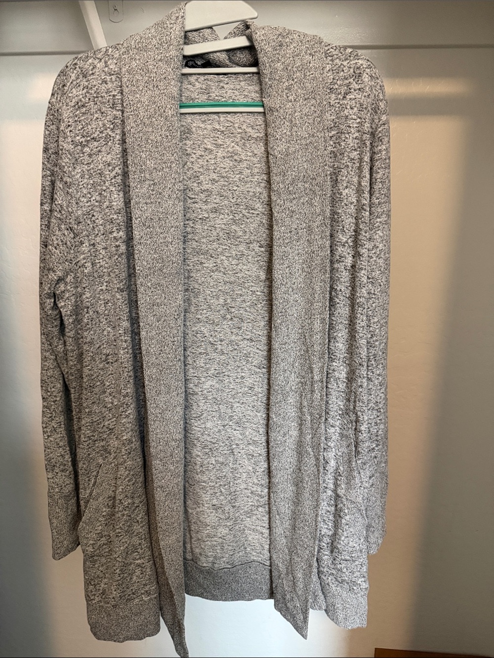 Gibson Light Heather Gray Open-Front Shawl Cardigan